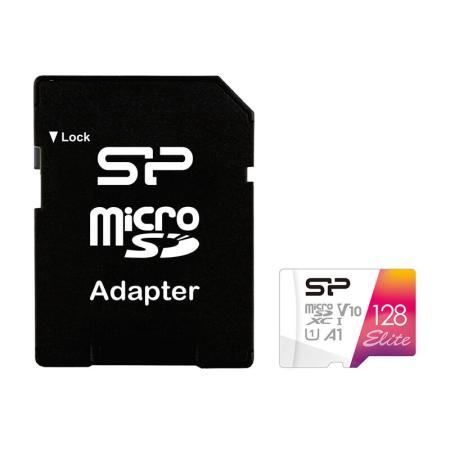 Карты памяти Silicon-Power Elite microSDXC SP128GBSTXBV1V20SP 128GB (с адаптером) [SP128GBSTXBV1V20SP]