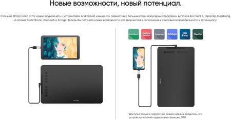 Графические планшеты XP-Pen Deco 01 V2 (розовый)