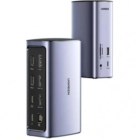 USB-хабы и док-станции Ugreen USB C Triple Display Docking Station 12-in-1 90325 [90325]