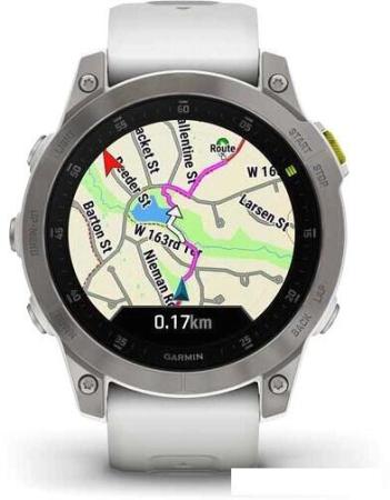 Умные часы и браслеты Garmin Fenix 8 43мм (серебристый, белый ремешок) [010-02903-00]