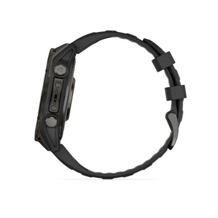 Умные часы и браслеты Garmin Fenix 8 Sapphire, Titanium 47мм (угольно-черный DLC, пепельно-черный силиконовый ремешок) [010-02904-21]