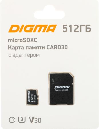 Карты памяти Digma MicroSDXC Class 10 Card30 DGFCA512A03 [DGFCA512A03]