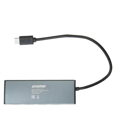 USB-хабы и док-станции Digma HUB-4U3.0-UC-G [HUB-4U3.0-UC-G, 1088649]