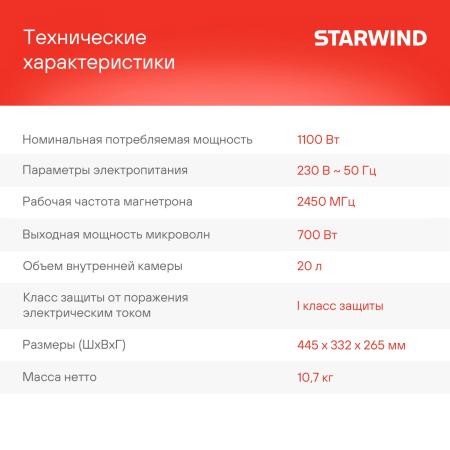 Микроволновые печи StarWind SMW4320