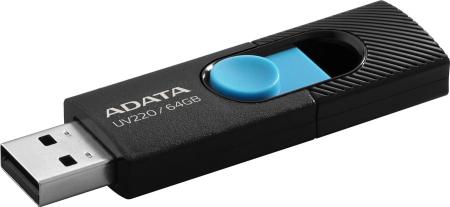 USB Flash ADATA UV220 64GB (черный/голубой) [AUV220-64G-RBKBL]
