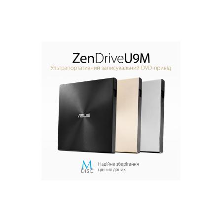 Оптические приводы ASUS ZenDrive U9M SDRW-08U9M-U (черный) [90DD02A0-M29000, SDRW-08U9M-U/BLK/G/AS]