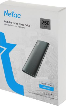 Внешние накопители Netac Z Slim 250GB NT01ZSLIM-250G-32BK [NT01ZSLIM-250G-32BK]