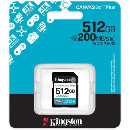 Карты памяти Kingston Canvas Go! Plus SDXC 512GB SDG4/512GB [SDG4/512GB]