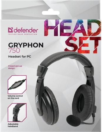 Наушники и гарнитуры Defender Gryphon 750 (черный) [63750, 4714033637503]