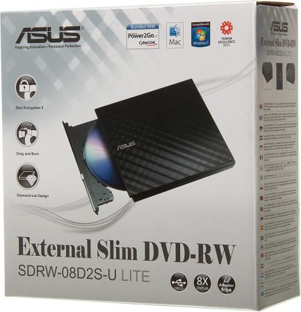Оптические приводы ASUS SDRW-08D2S-U Lite (черный) [90-DQ0435-UA221KZ]