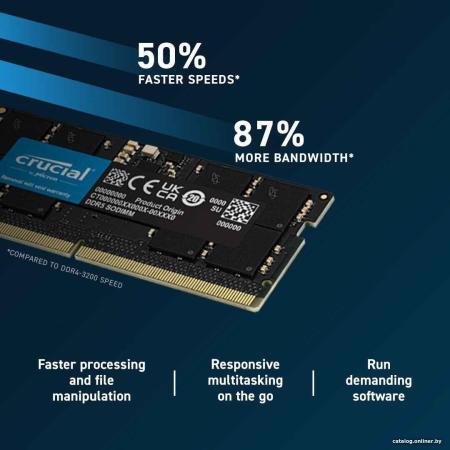 Оперативная память Crucial 16ГБ DDR5 SODIMM 5600МГц CT16G56C46S5 [CT16G56C46S5]
