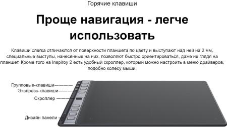 Графические планшеты Huion Inspiroy 2 L H1061P