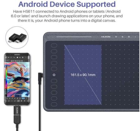 Графические планшеты Huion HS611 (серый космос)