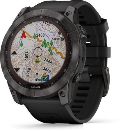 Умные часы и браслеты Garmin Fenix E 47мм (серая сталь, черный силиконовый ремешок) [010-03025-01]