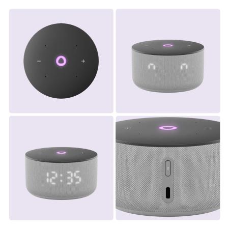 Беспроводные и портативные колонки Яндекс Станция Мини 3 с часами (серый) [YNDX-00027GRY]