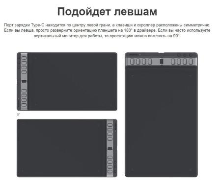 Графические планшеты Huion Inspiroy 2 L H1061P