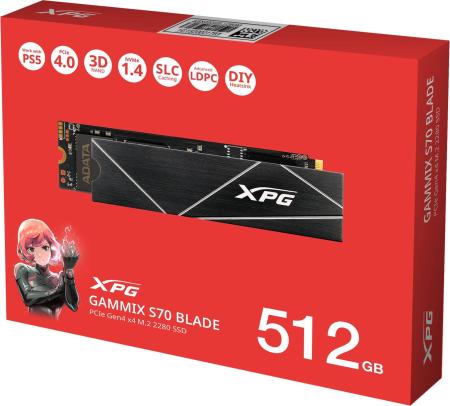 SSD ADATA XPG GAMMIX S70 Blade 512GB AGAMMIXS70B-512G-CS [AGAMMIXS70B-512G-CS]
