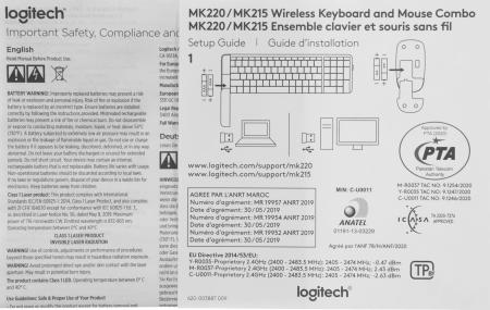 Наборы периферии Logitech Wireless Combo MK220 [920-003169]