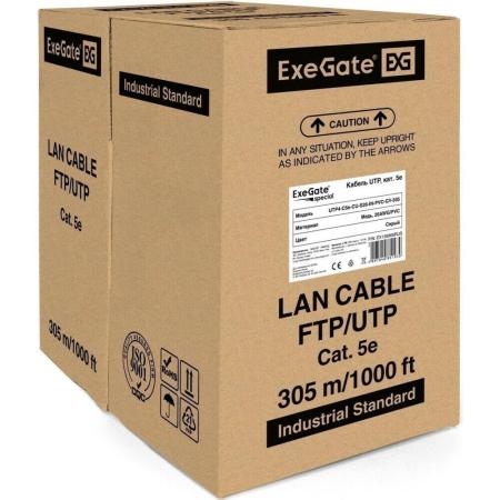 Кабели, адаптеры, разветвители ExeGate EX138966RUS [EX138966RUS, UTP4-C5e-CU-S26-IN-PVC-GY-305]